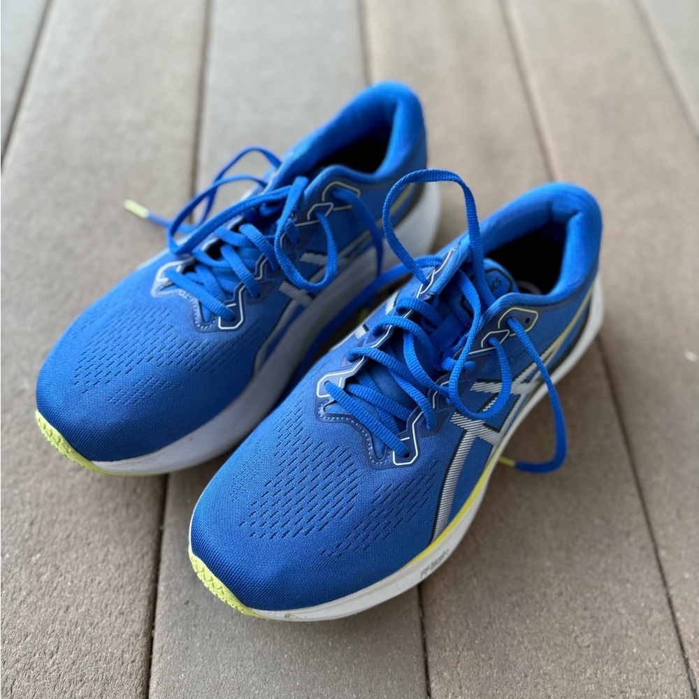 Asics Gel Kayano Blue and Yellow Athletic Shoes